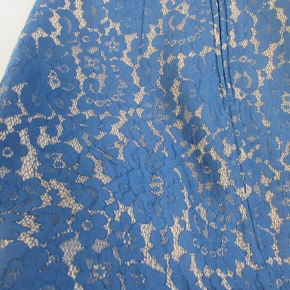 Keepsake Every Way Lace Mini Dress XS Blue Strapless Party Prom Cocktail 310 - Picture 10 of 11